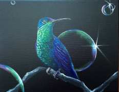 Hummingbird Magic. Acryic on canvas.. Sold.